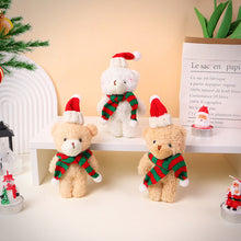 Load image into Gallery viewer, Plush Christmas Scarf Bear Gift Box Decoration Couple Bear Doll 20cm Xmas Stuffed Bear Toys Gifts