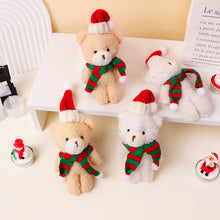 Load image into Gallery viewer, Plush Christmas Scarf Bear Gift Box Decoration Couple Bear Doll 20cm Xmas Stuffed Bear Toys Gifts