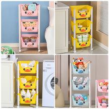 Load image into Gallery viewer, Small Cart Storage Rack Children's Toy Storage Rack Home Snack Bookshelf Picture Book Rack Movable Multi-layer Organizing Rack
