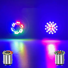 Load image into Gallery viewer, 1157 RGB LED Motorcycle Headlight Bulbs 24SMD 30SMD Lamp Flashing Motorbike Bright 1157 BAY15D P21 5W