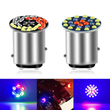 Load image into Gallery viewer, 1157 RGB LED Motorcycle Headlight Bulbs 24SMD 30SMD Lamp Flashing Motorbike Bright 1157 BAY15D P21 5W
