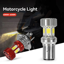 Load image into Gallery viewer, H4 BA20D Motorcycle LED Headlight Motorcycle Scooter Light Super Bright Light lamp Moto DRL Lights Aluminium Alloy