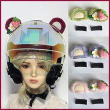 Load image into Gallery viewer, 2Pcs Car Soft Plush Motorcycle Helmet Decoration Little Bear's Ears For Electric Bike Motocross Full Face Off Road Helmet Sticker