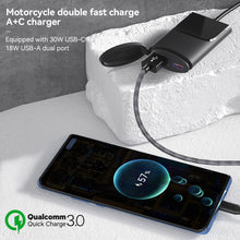 Load image into Gallery viewer, Motorcycle Dual USB Charger Handlebar 30W+18W PD+QC3.0 Fast Charging Waterproof 12V Phone Socket Adapter Accessories