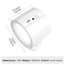 Load image into Gallery viewer, LED Wall Light Rechargeable Touch Double Head Wall Lamp 360° Rotation Wireless Remote Control LED Spotlight For Bedroom Lighting