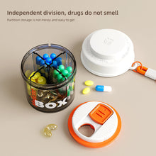 Load image into Gallery viewer, Portable 4-grid Pill Box Moistureproof Dustproof Sealed Large Capacity Medicine Box Daily Medication Container Storage Box