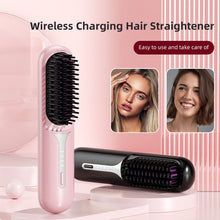 Load image into Gallery viewer, Wireless Portable Hair Straightener Adjustable Temperature Rechargeable Dual-purpose Hair Straightener Curling Iron Hair Style Tool