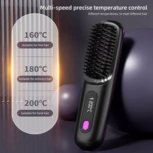 Load image into Gallery viewer, Digital Display Wireless Hair Straightener Portable Rechargeable Adjustable Temperature Negative Ion Hair Straightener Curling Iron