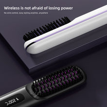 Load image into Gallery viewer, Digital Display Wireless Hair Straightener Portable Rechargeable Adjustable Temperature Negative Ion Hair Straightener Curling Iron