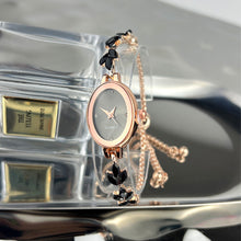 Load image into Gallery viewer, Fashionable Temperament Versatile Small Fresh Oval Dial Leaf Bracelet Watch Square Quartz Strap Simple Women's Watch