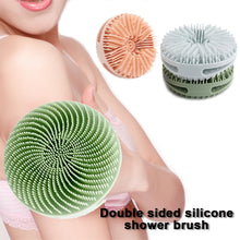 Load image into Gallery viewer, Double Sided Silicone Shower Brush Round Portable Set Hand Rub Shower Brush Adult Silicone Shower Brush