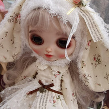 Load image into Gallery viewer, Handmade Doll Skirt Dress With Big Ear Rabbit Hat Doll Floral Patterned Dress For Ob22 Ob24 For Doll
