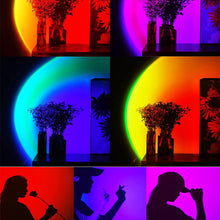 Load image into Gallery viewer, USB Sunset Lamp APP Bluetooth Remote Control LED Projector Photography Wall Atmosphere Lighting Projection Lamp for Bedroom Home Decor Gift