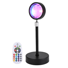 Load image into Gallery viewer, USB Sunset Lamp APP Bluetooth Remote Control LED Projector Photography Wall Atmosphere Lighting Projection Lamp for Bedroom Home Decor Gift