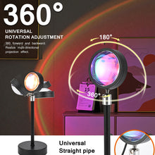 Load image into Gallery viewer, USB Sunset Lamp APP Bluetooth Remote Control LED Projector Photography Wall Atmosphere Lighting Projection Lamp for Bedroom Home Decor Gift