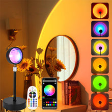 Load image into Gallery viewer, USB Sunset Lamp APP Bluetooth Remote Control LED Projector Photography Wall Atmosphere Lighting Projection Lamp for Bedroom Home Decor Gift