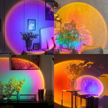 Load image into Gallery viewer, USB Sunset Lamp APP Bluetooth Remote Control LED Projector Photography Wall Atmosphere Lighting Projection Lamp for Bedroom Home Decor Gift