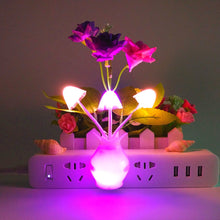 Load image into Gallery viewer, Rose Flower Led Night Light With Sensor Plug-in Auto Switch Mushroom Night Lamp Wall Light Home Living Room Decor
