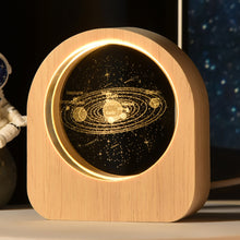 Load image into Gallery viewer, Wooden Base 3D Inner Carving Crystal Ball Luminous Galaxy Moon Ornaments Christmas New Year Creative Gift Nightlight