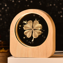Load image into Gallery viewer, Wooden Base 3D Inner Carving Crystal Ball Luminous Galaxy Moon Ornaments Christmas New Year Creative Gift Nightlight