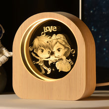 Load image into Gallery viewer, Wooden Base 3D Inner Carving Crystal Ball Luminous Galaxy Moon Ornaments Christmas New Year Creative Gift Nightlight