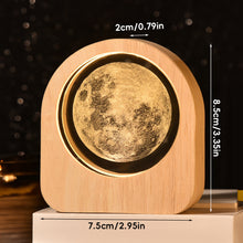 Load image into Gallery viewer, Wooden Base 3D Inner Carving Crystal Ball Luminous Galaxy Moon Ornaments Christmas New Year Creative Gift Nightlight