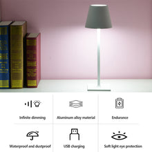 Load image into Gallery viewer, Rechargeable LED Table Lamp Touch Switch 3 Levels Dimmable Desk Lights Bar Club Dinner Creative Decorative Ambient Lighting