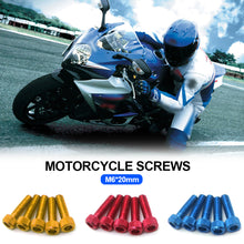 Load image into Gallery viewer, 5Pcs M6*20mm Motorcycle Bolts Screw Aluminum Adornment Colourful Anodised Bolts Screws M6 Cap Head Moto Parts