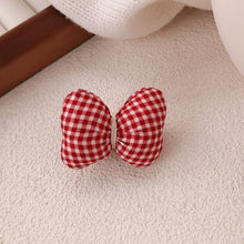 Load image into Gallery viewer, Cloth Bow Hair Clip Cute Classic Plaid Bow Hairpin Headwear Sweet Hair Ornament Red Fashionable Hair Accessories