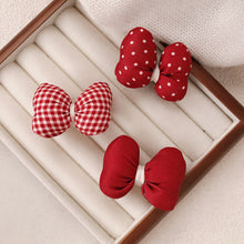 Load image into Gallery viewer, Cloth Bow Hair Clip Cute Classic Plaid Bow Hairpin Headwear Sweet Hair Ornament Red Fashionable Hair Accessories