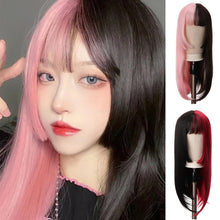 Load image into Gallery viewer, Jellyfish Queen Hair Style Black Long Straight Wig Female Long Hair Natural and Realistic Full Headset Style Internet Celebrity Princess Cut Spot Straight Wig Set