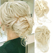 Load image into Gallery viewer, Curly Wig Headband Synthetic Wig Short Style Messy and Fluffy Long Beard Style Grab Clip Lazy Bun Head