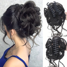 Load image into Gallery viewer, Curly Wig Headband Synthetic Wig Short Style Messy and Fluffy Long Beard Style Grab Clip Lazy Bun Head