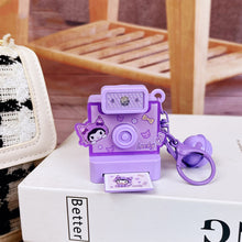Load image into Gallery viewer, Cute Cartoon Flashlight Polaroid Kuromi Key Chain Retro Camera Jade Guigou Keychain Small Pendant