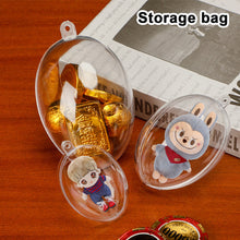 Load image into Gallery viewer, 17cm PVC Organizer Box For Labubu Dust-Proof Transparent Face Shield for Dolls Transparent Ball Christmas Decoration Festival Ceiling Pendant
