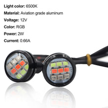 Load image into Gallery viewer, 2Pcs Motorcycle Signal Light 23mm Eagle Eye RGB Turn Signal Daytime Running Lamp Fog Lamp Angel Light Accessories
