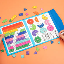 Load image into Gallery viewer, Math Mastery Montessori Magnetic Fraction Puzzles Colorful Wooden Book for Children Arithmetic Learning Teaching Aids
