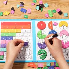 Load image into Gallery viewer, Math Mastery Montessori Magnetic Fraction Puzzles Colorful Wooden Book for Children Arithmetic Learning Teaching Aids