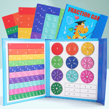 Load image into Gallery viewer, Math Mastery Montessori Magnetic Fraction Puzzles Colorful Wooden Book for Children Arithmetic Learning Teaching Aids