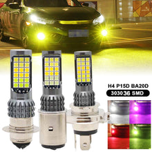 Load image into Gallery viewer, H4 BA20D Motorcycle LED Headlight Three Colors Motorcycle Scooter Light 36smd Super Bright Light lamp Moto DRL Lights Aluminium Alloy