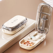 Load image into Gallery viewer, Compact Portable 2 in 1 Pill Cutter Medicine Box Creative Adjustable Pill Splitter High-capacity Medicine Storage Box