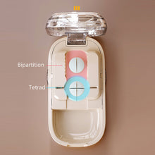 Load image into Gallery viewer, Compact Portable 2 in 1 Pill Cutter Medicine Box Creative Adjustable Pill Splitter High-capacity Medicine Storage Box