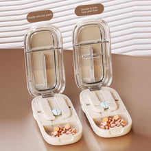 Load image into Gallery viewer, Compact Portable 2 in 1 Pill Cutter Medicine Box Creative Adjustable Pill Splitter High-capacity Medicine Storage Box