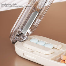 Load image into Gallery viewer, Compact Portable 2 in 1 Pill Cutter Medicine Box Creative Adjustable Pill Splitter High-capacity Medicine Storage Box