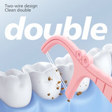 Load image into Gallery viewer, 100pcs/box Automatic Floss Box Disposable Polymer Double Line Dental Floss Stick Multi-purpose Floss Stick Tooth Cleaning Care Tool