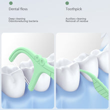 Load image into Gallery viewer, 100pcs/box Automatic Floss Box Disposable Polymer Double Line Dental Floss Stick Multi-purpose Floss Stick Tooth Cleaning Care Tool