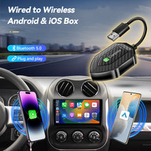 Load image into Gallery viewer, Universal 2 in 1 Wireless CarPlay Adapter Wireless Android Auto Wired To Wireless Adapter play Ai Box Adapter For lPhone