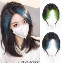 Load image into Gallery viewer, Highlight Dyeing Bangs Wig Long Hair Synthetic Fiber Women Natural Color Skull Top Fluffy Simulation Bangs Wig Piece