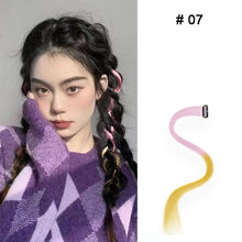 Load image into Gallery viewer, Highlight Hair Wig Piece for Women Dyed Long Straight Hair One-piece Hair Extensions Hanging Ears Dyed Long Hair Piece