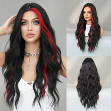 Load image into Gallery viewer, Fashionable Women's Mid Cut Dyed Wig Set Long Curly Hair Wig Cover Breathable Large Wave Elegant Simulation Wig Cover